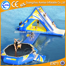 Water park slide combo, inflatable sea trampoline, inflatable water trampoline